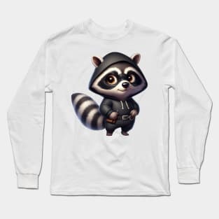 Cute Trash Burglar Racoon Long Sleeve T-Shirt